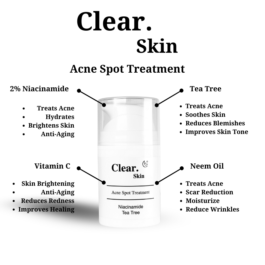 Clear. Skin Acne Spot Treatment with Niacinamide & Tea Tree 50ml