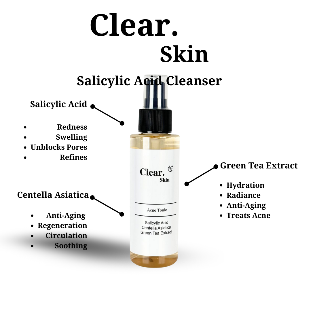 Clear. Skin Acne Tonic with Salicylic Acid, Centella Asiatica & Green Tea 125ml